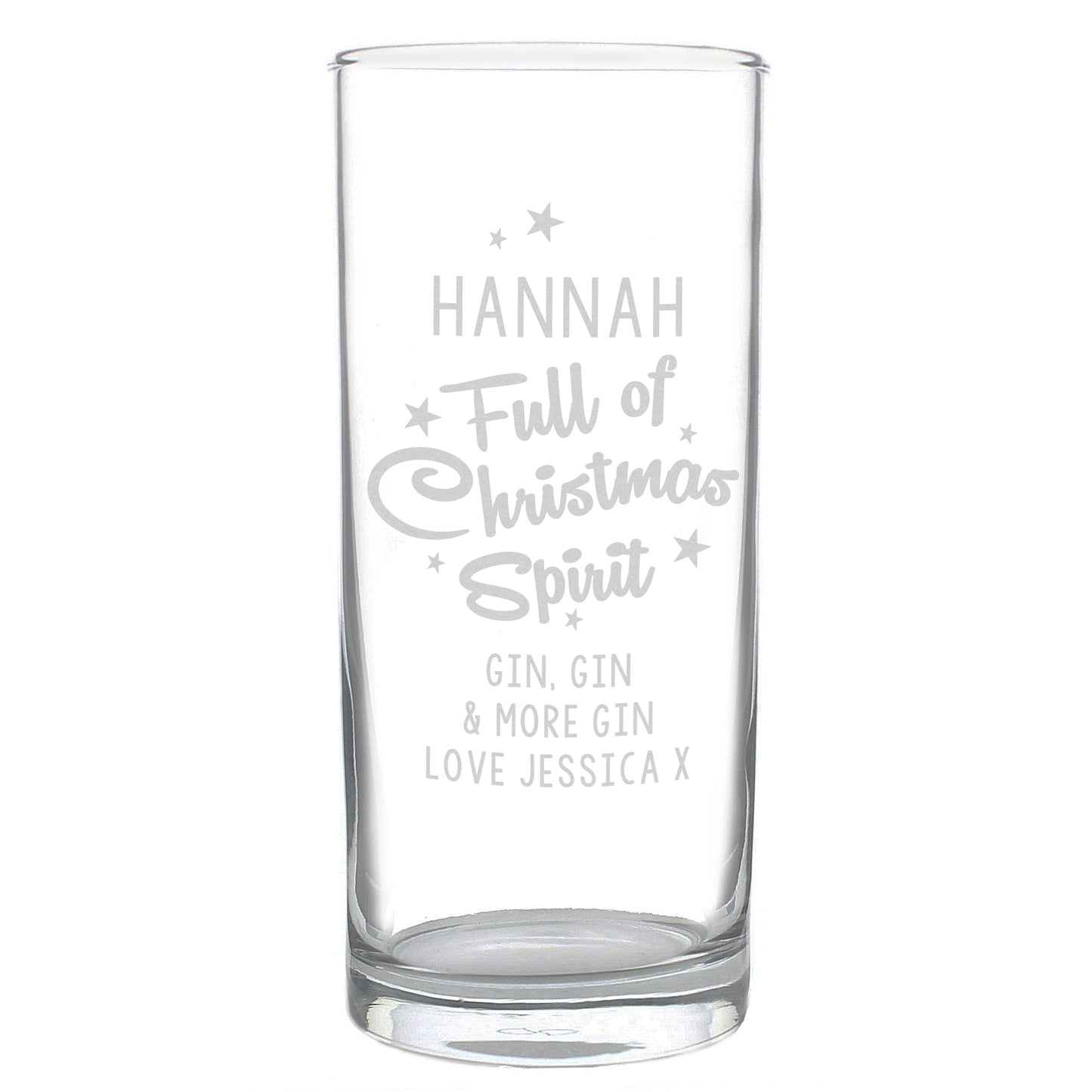Personalised Full Of Christmas Spirit Hi Ball Glass - image 4