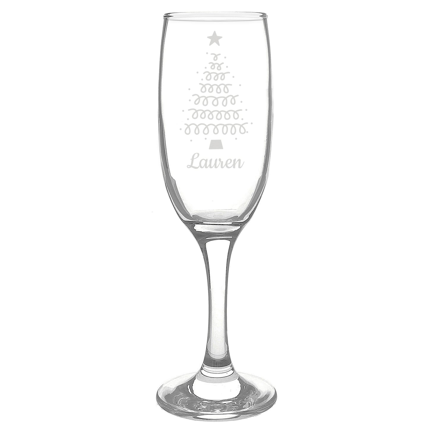 Personalised Christmas Tree Glass Flute - image 4