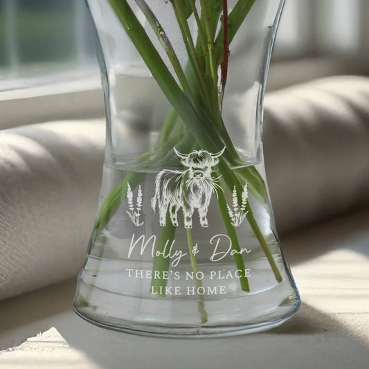 Personalised Highland Cow Waisted Vase – Flower Vase Home Gift - image 2