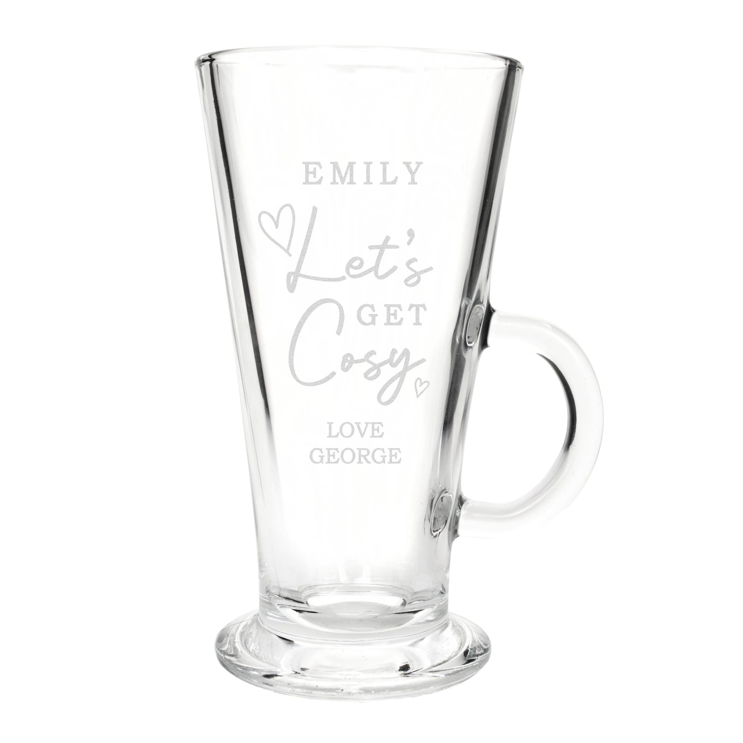 Personalised Get Cosy Latte Glass – Cosy Coffee Birthday Seasonal Gift - image 4