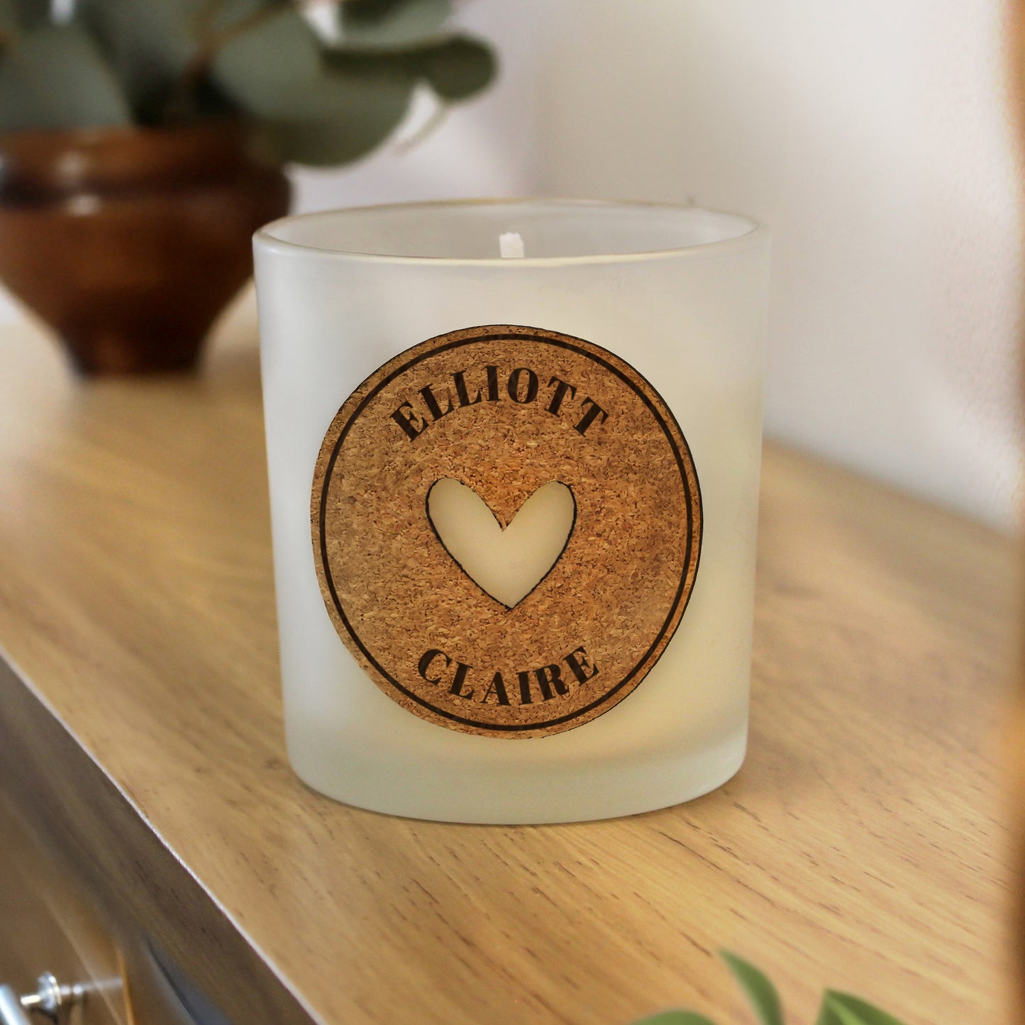 Personalised Heart Cork Label Candle Jar – Valentine's Day Birthday Gift - image 2