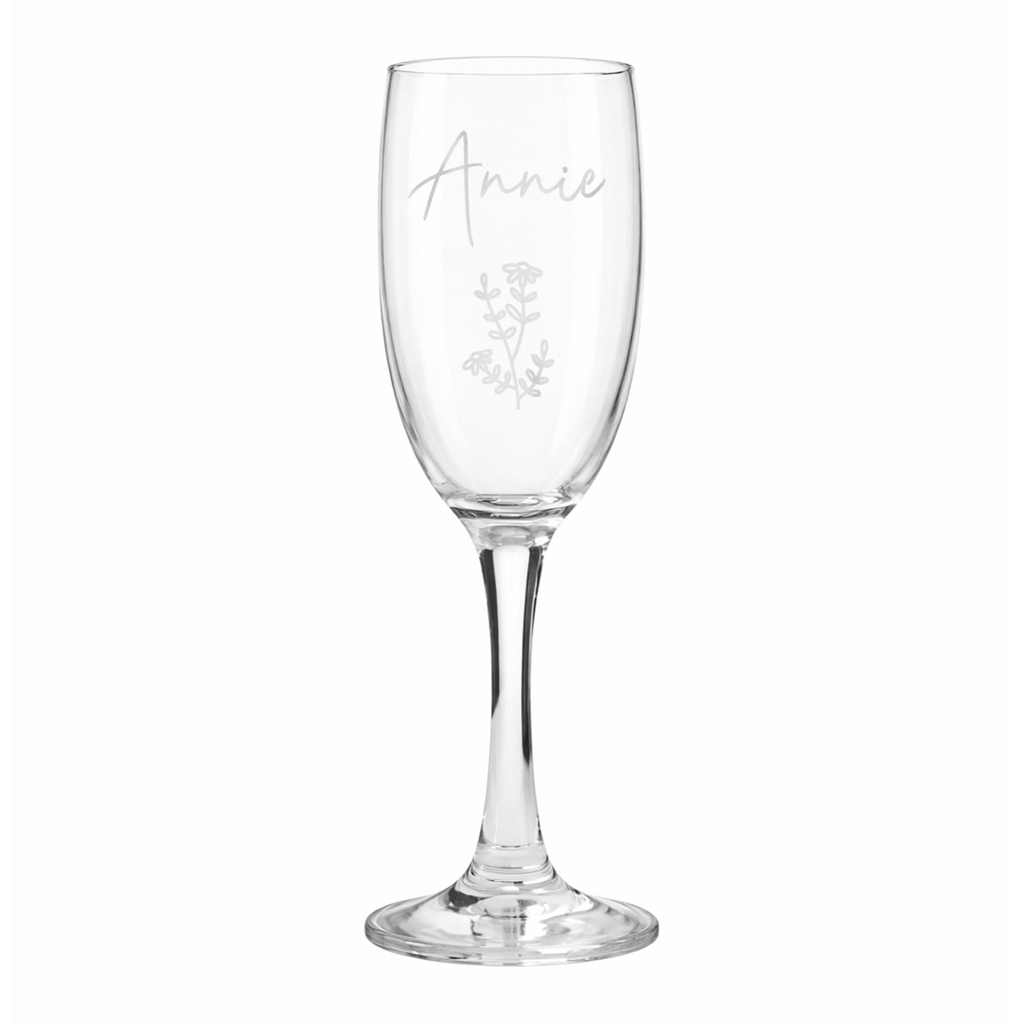 Personalised Flower Motif Flute Glass - image 5