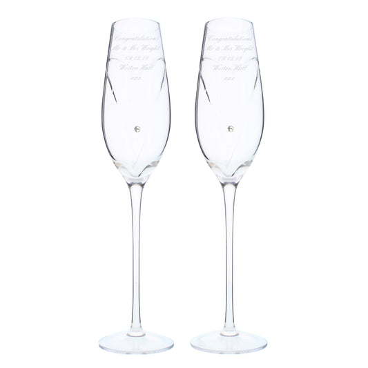 Personalised Heart Champagne Flutes Gift Box - Message - image 2