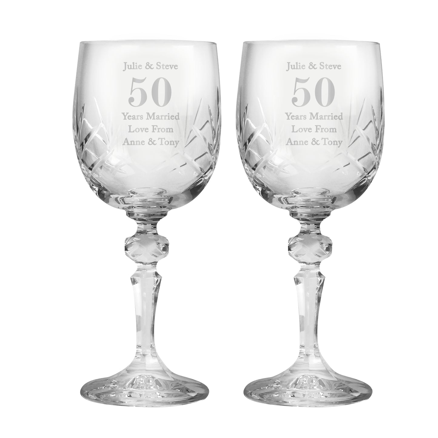 Personalised Anniversary Pair of Crystal Wine Glasses - image 5