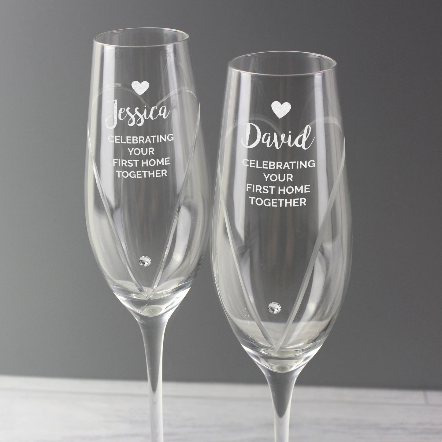 Personalised Heart Champagne Flutes Gift Box - image 7