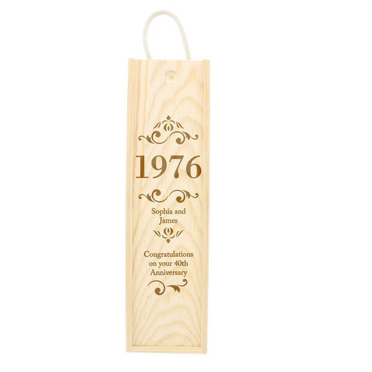 Personalised Elegant Number Wooden Wine Bottle Box - image 2