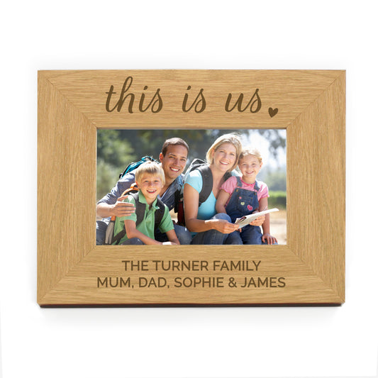 Personalised 'This Is Us' 6x4 Landscape Wooden Photo Frame - image 2