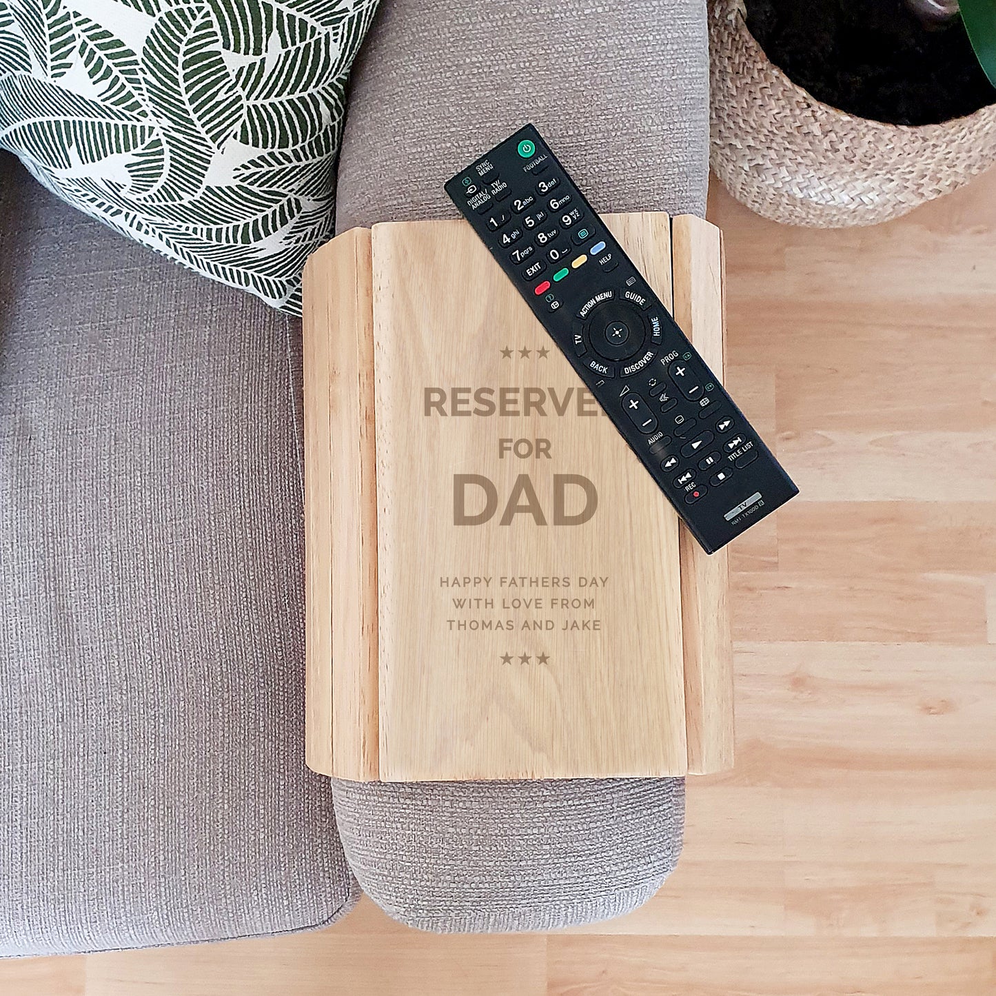 Personalised Reserved For Wooden Sofa Tray - image 4