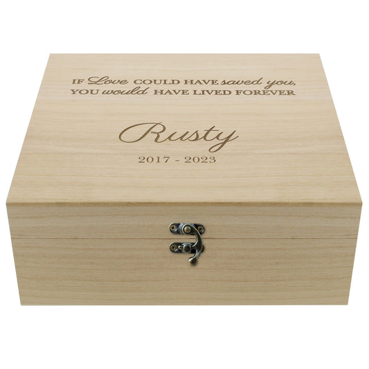 Personalised Pet Memorial Large Wooden Keepsake Box - image 3
