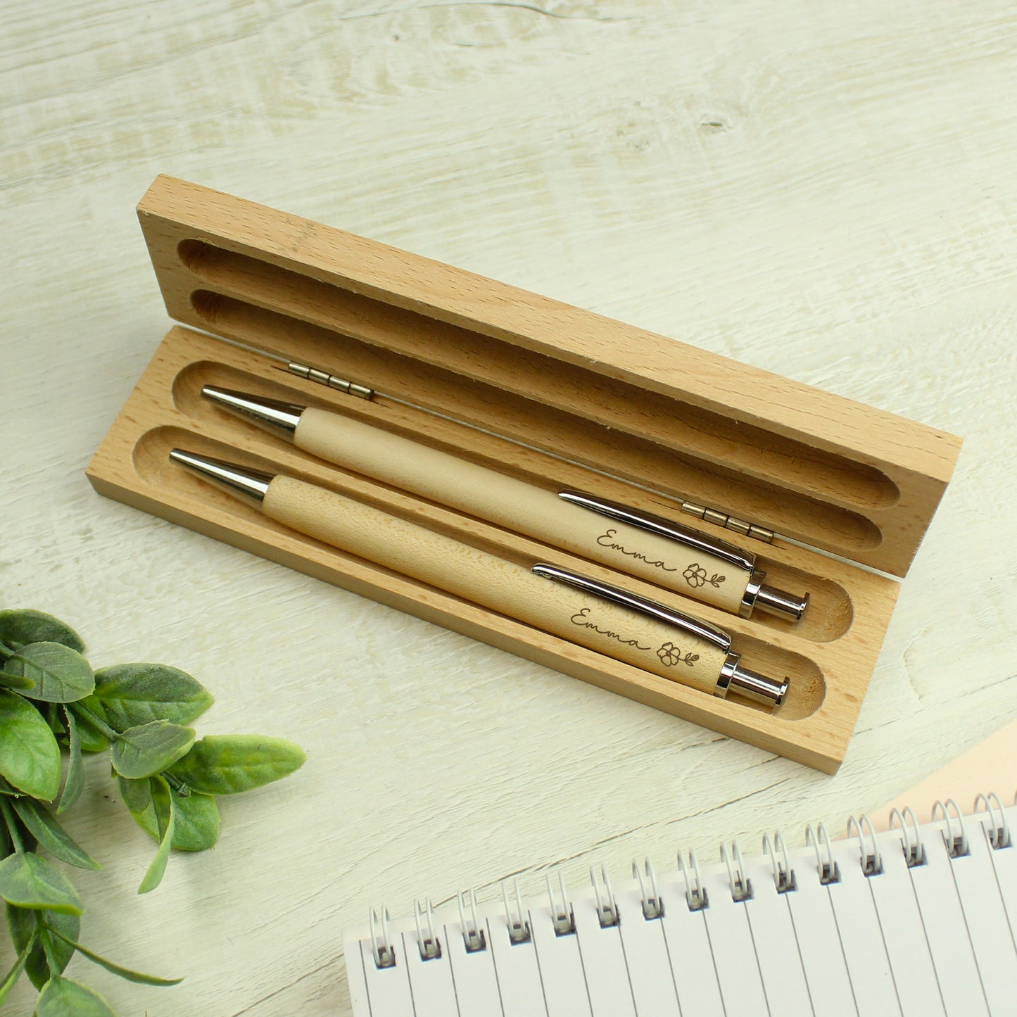 Personalised Floral Wooden Pen and Box - image 6