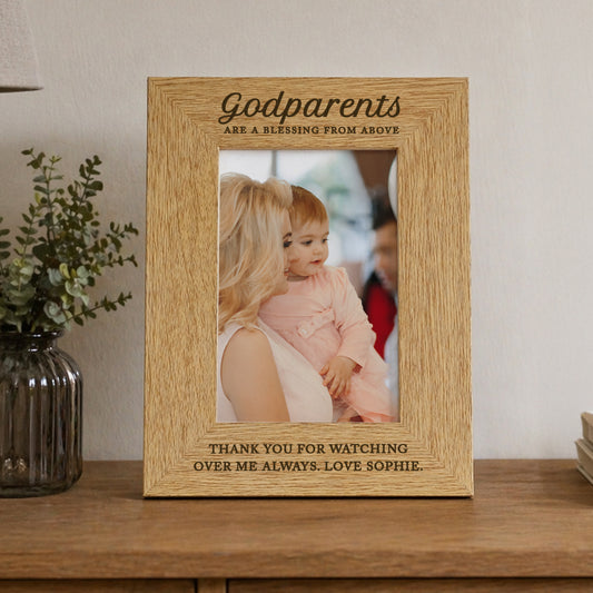 Personalised Godparents 6x4 Wooden Photo Frame - image 2