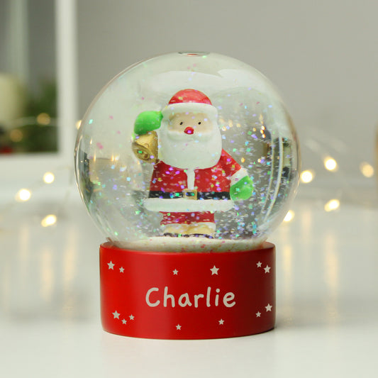 Personalised Name Only Santa Snow Globe - image 2