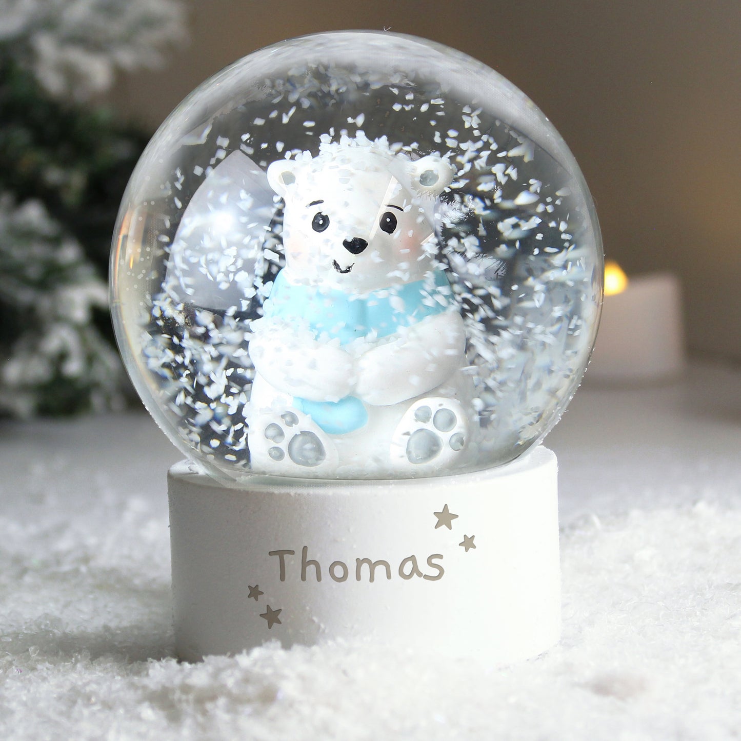 Personalised Polar Bear Any Name Snow Globe - image 4