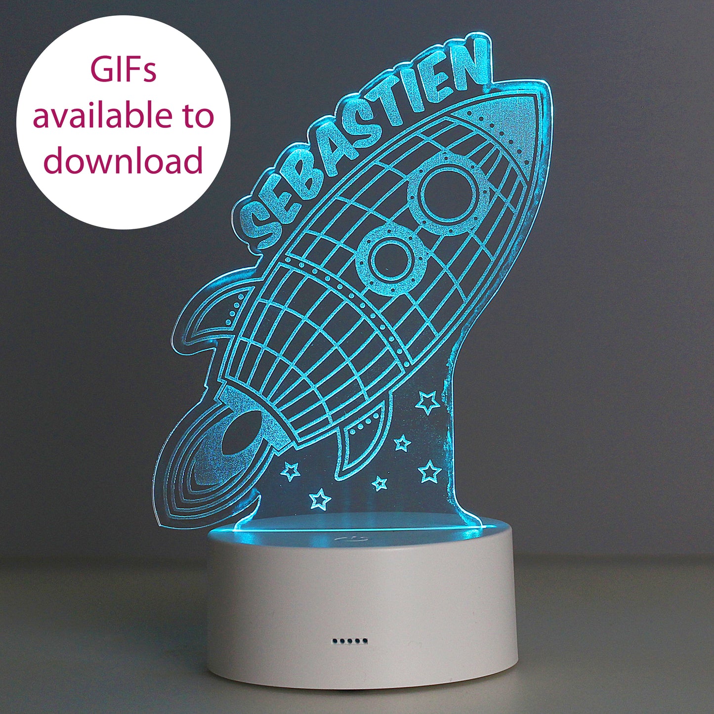Personalised Space Rocket LED Colour Changing Wireframe Night Light - image 13