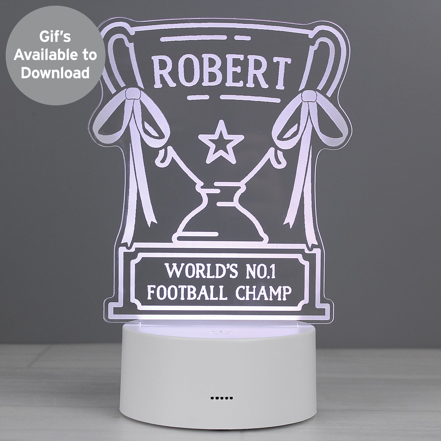 Personalised Trophy LED Colour Changing Night Light - image 10