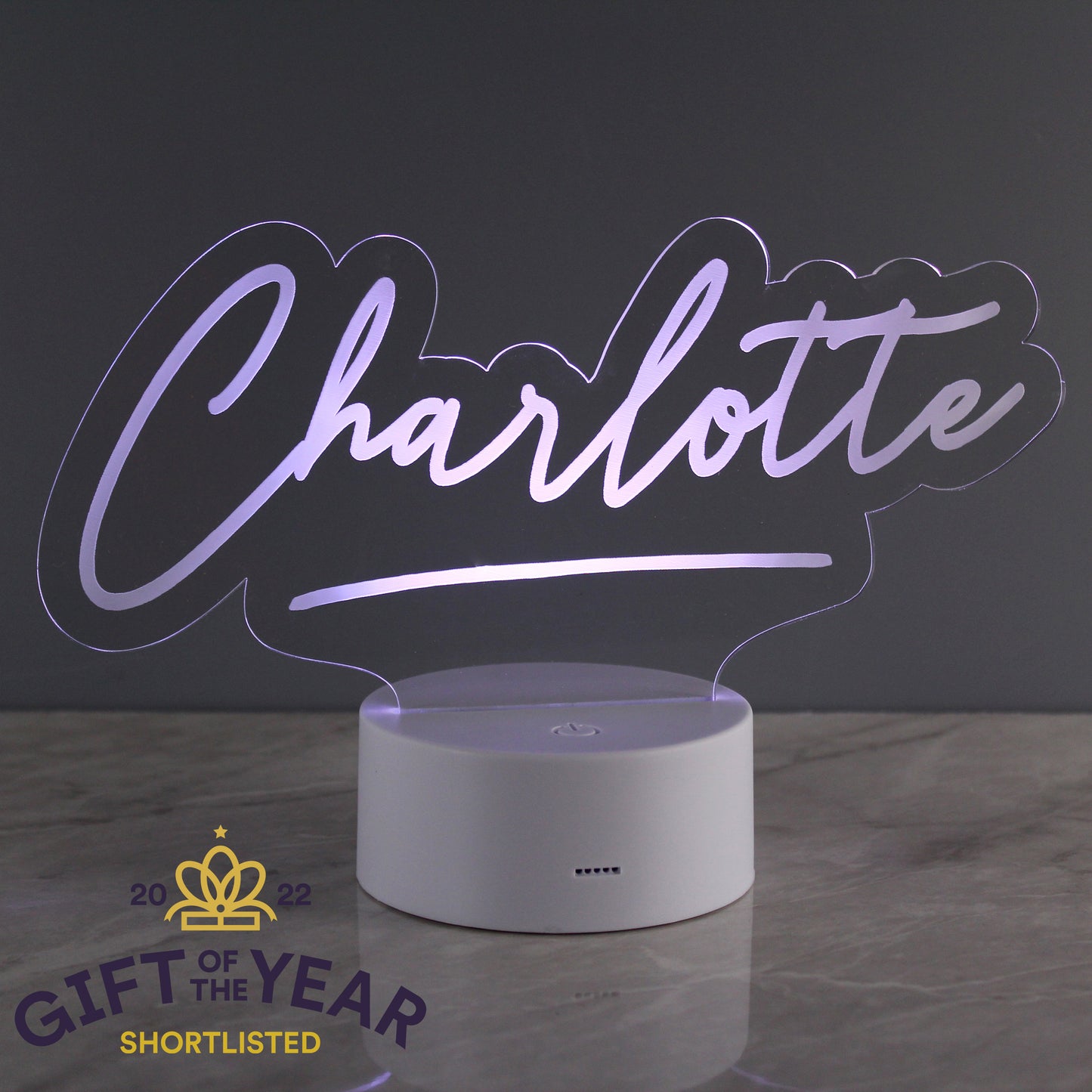 Personalised Free Text LED Colour Changing Desk Night Light from Heartfelt Gifts