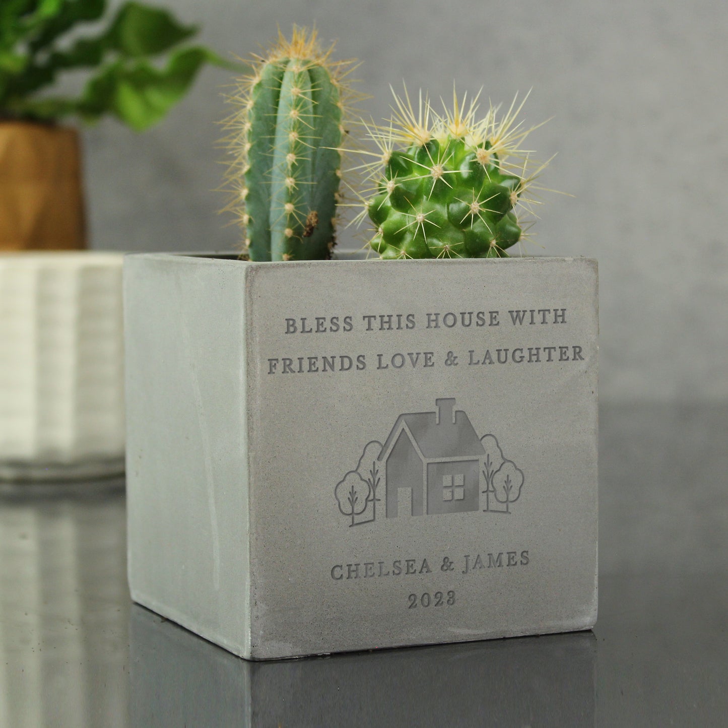 Personalised New Home Concrete Plant Pot - image 6
