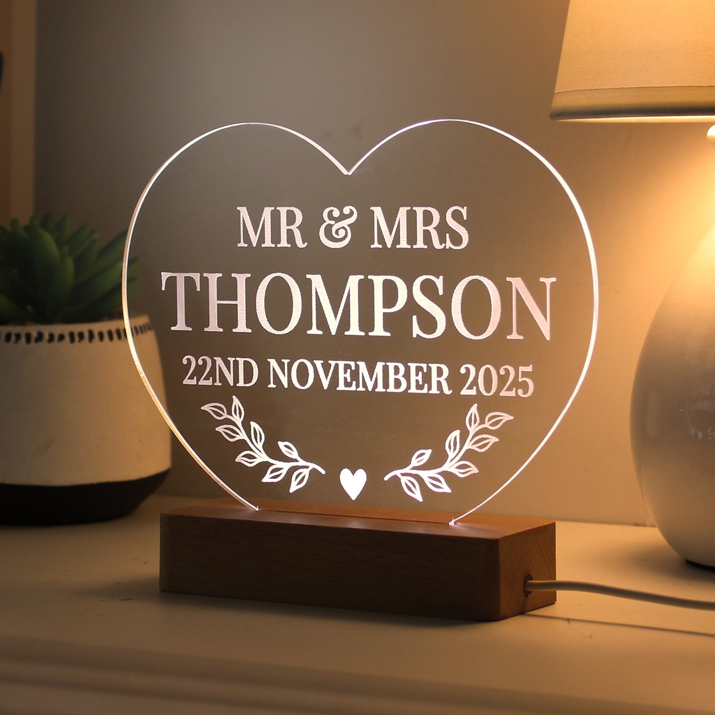 Personalised Wedding Heart LED Light - image 10