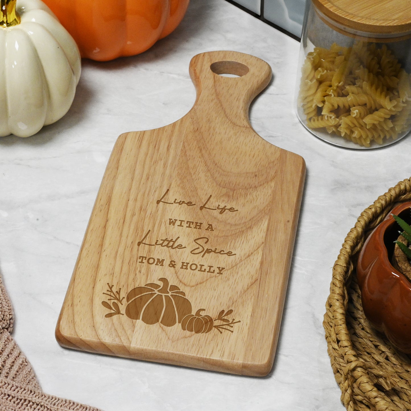 Personalised Pumpkin Paddle Wooden Chopping Board – Autumn Kitchen Seasonal Gift - image 2