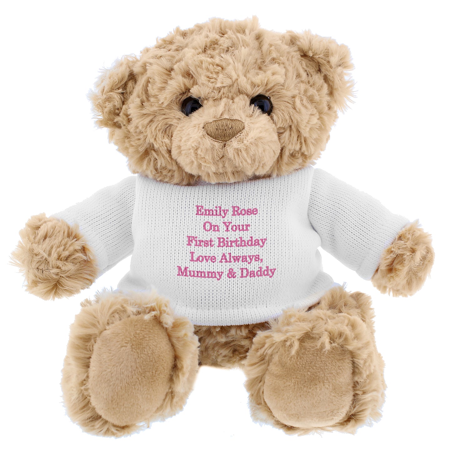 Personalised Message Teddy Bear - Pink - image 5