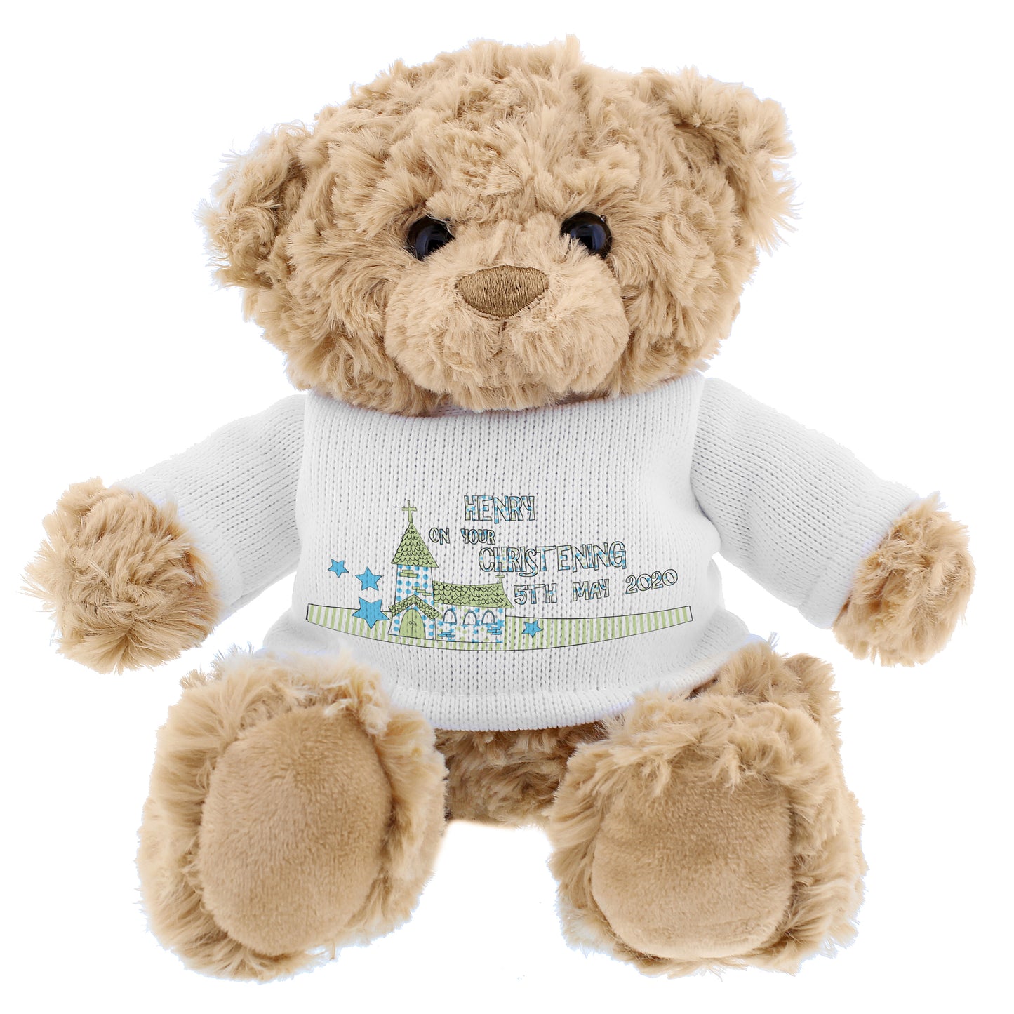 Personalised Blue Church Message Teddy Bear - image 2