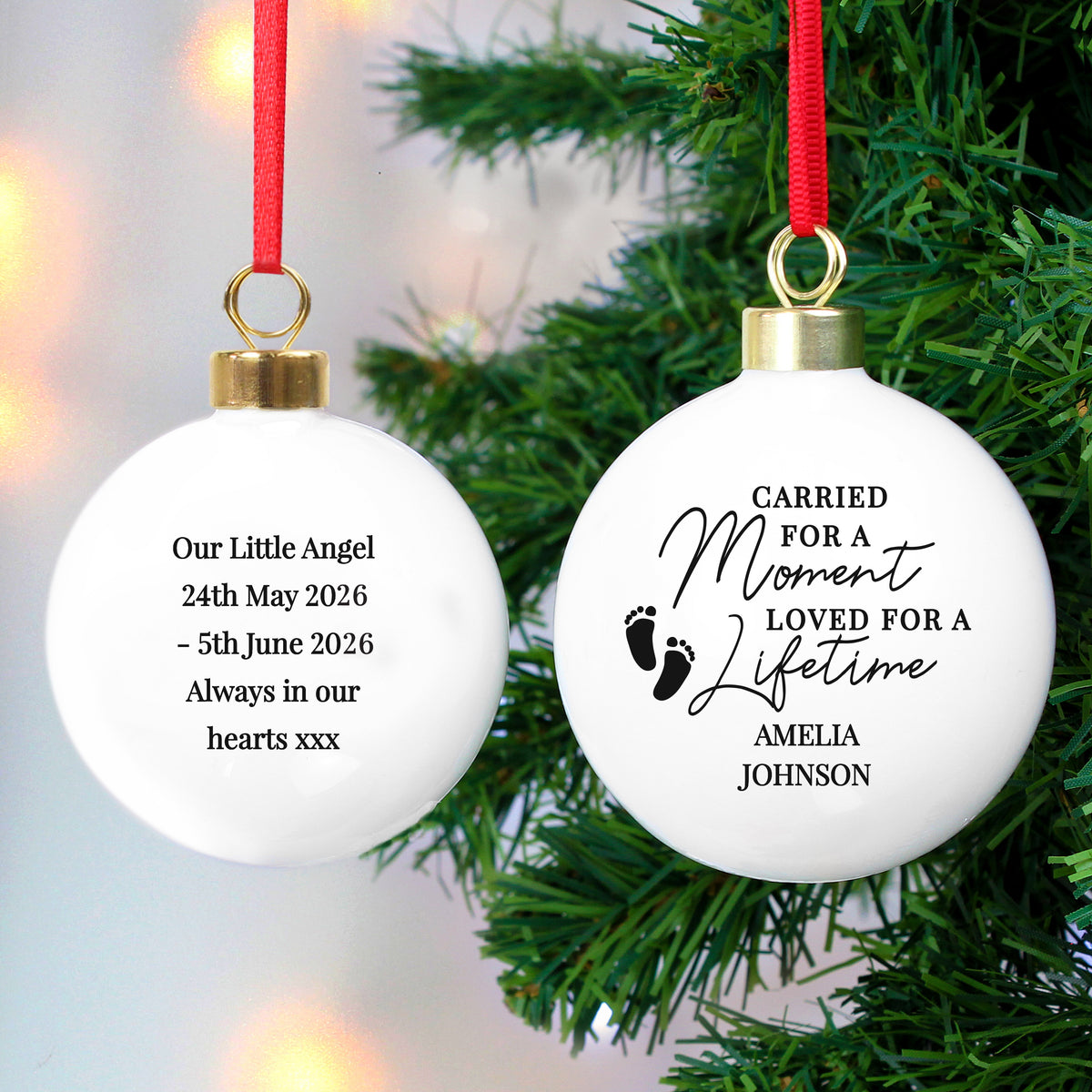 Personalised Carried For A Moment Bauble - image 2