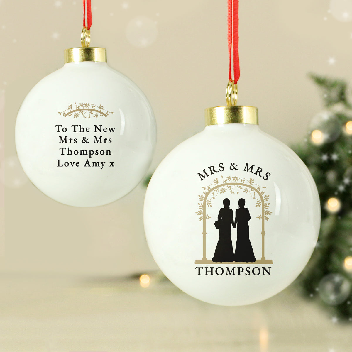 Personalised Mrs & Mrs Bauble - image 3