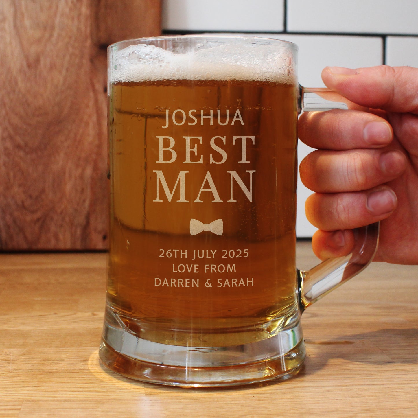 Personalised Best Man Pint Stern Tankard - image 4