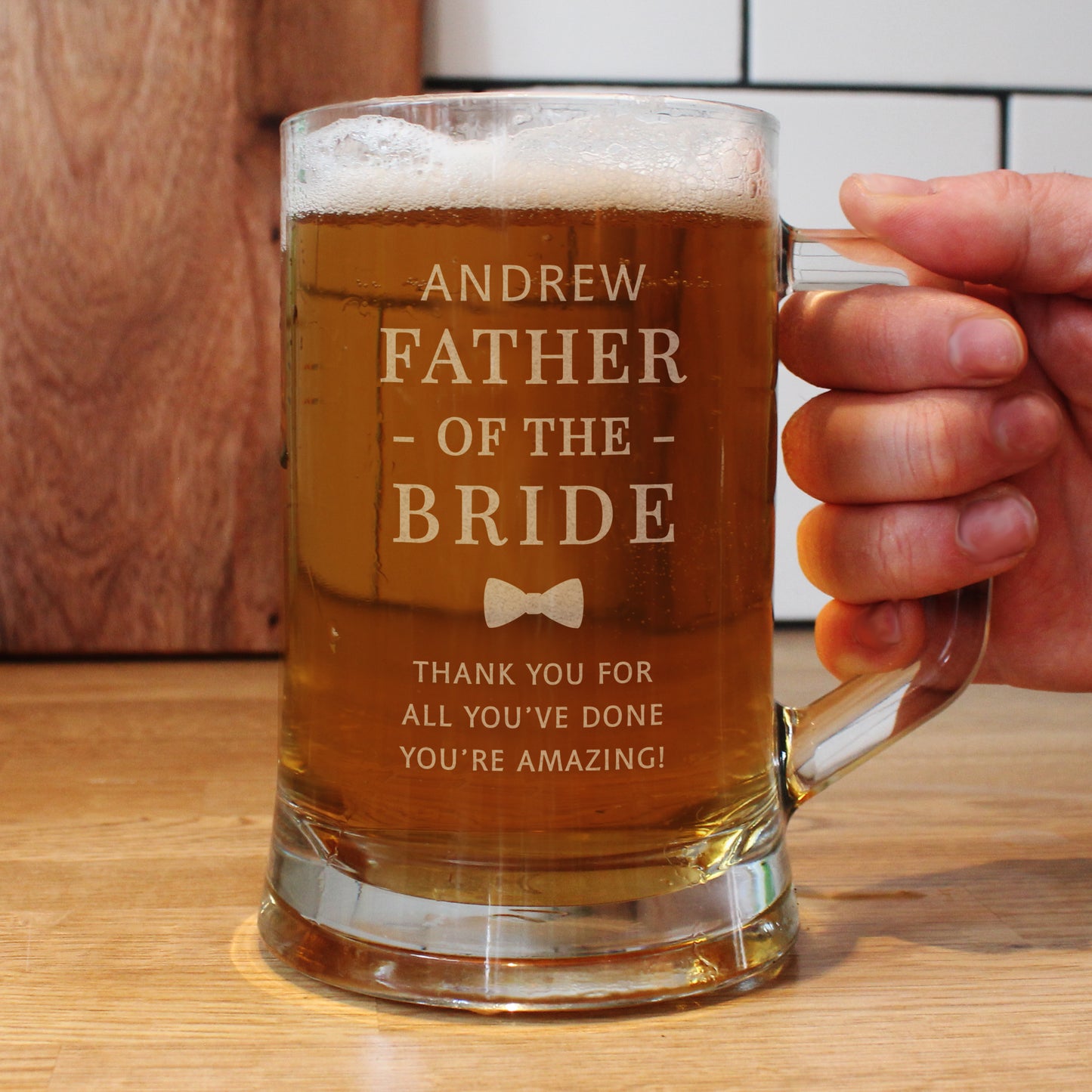 Personalised Father of the Bride Pint Stern Tankard - image 4