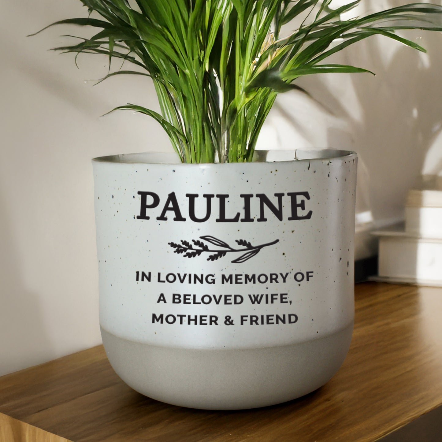 Personalised Memorial Flecked Plant Pot - image 3