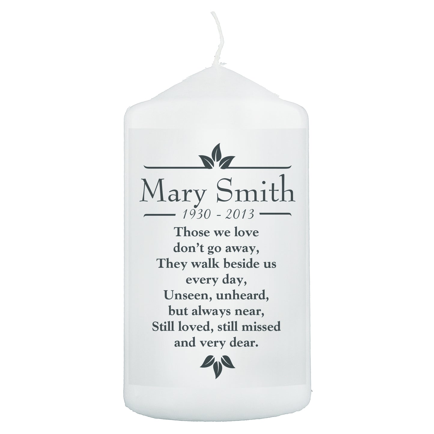 Personalised Sentiments 'Those We Love' Pillar Candle - image 4