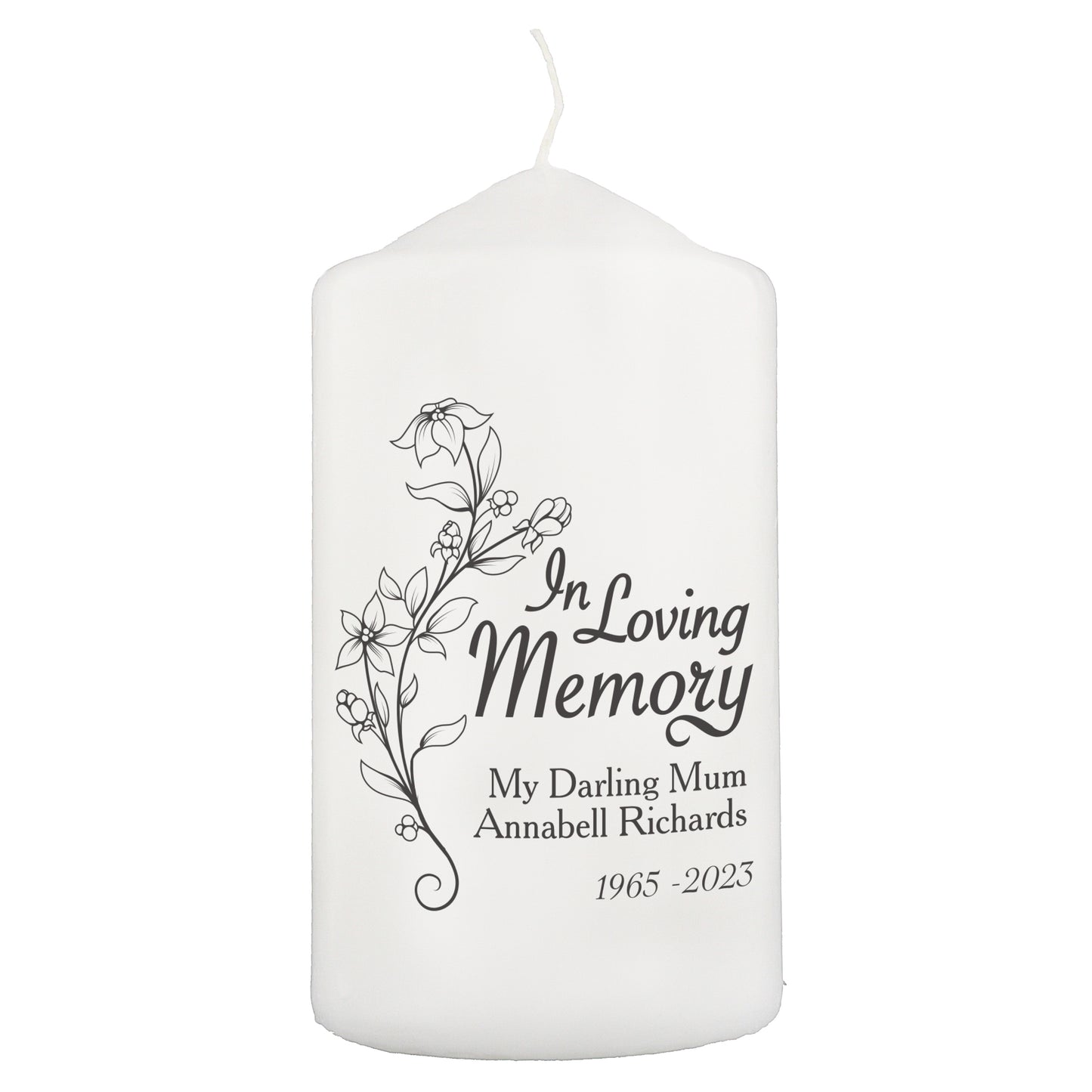 Personalised In Loving Memory Pillar Candle - image 4