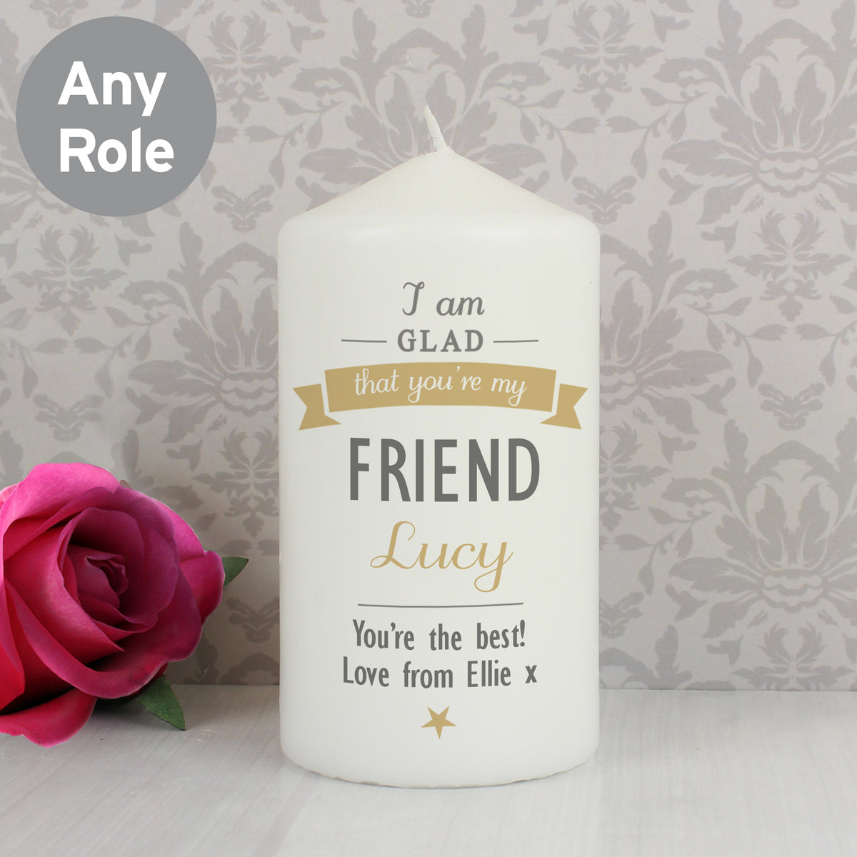 Personalised I Am Glad... Pillar Candle - image 6