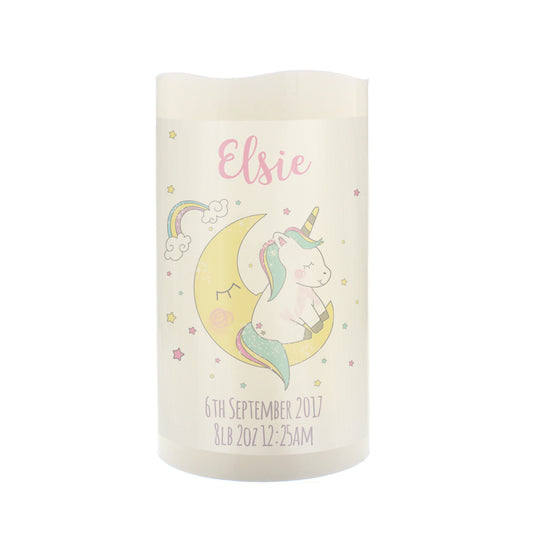 Personalised Baby Unicorn Nightlight LED Candle - image 2