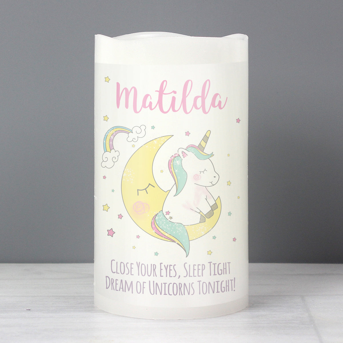 Personalised Baby Unicorn Nightlight LED Candle - image 4