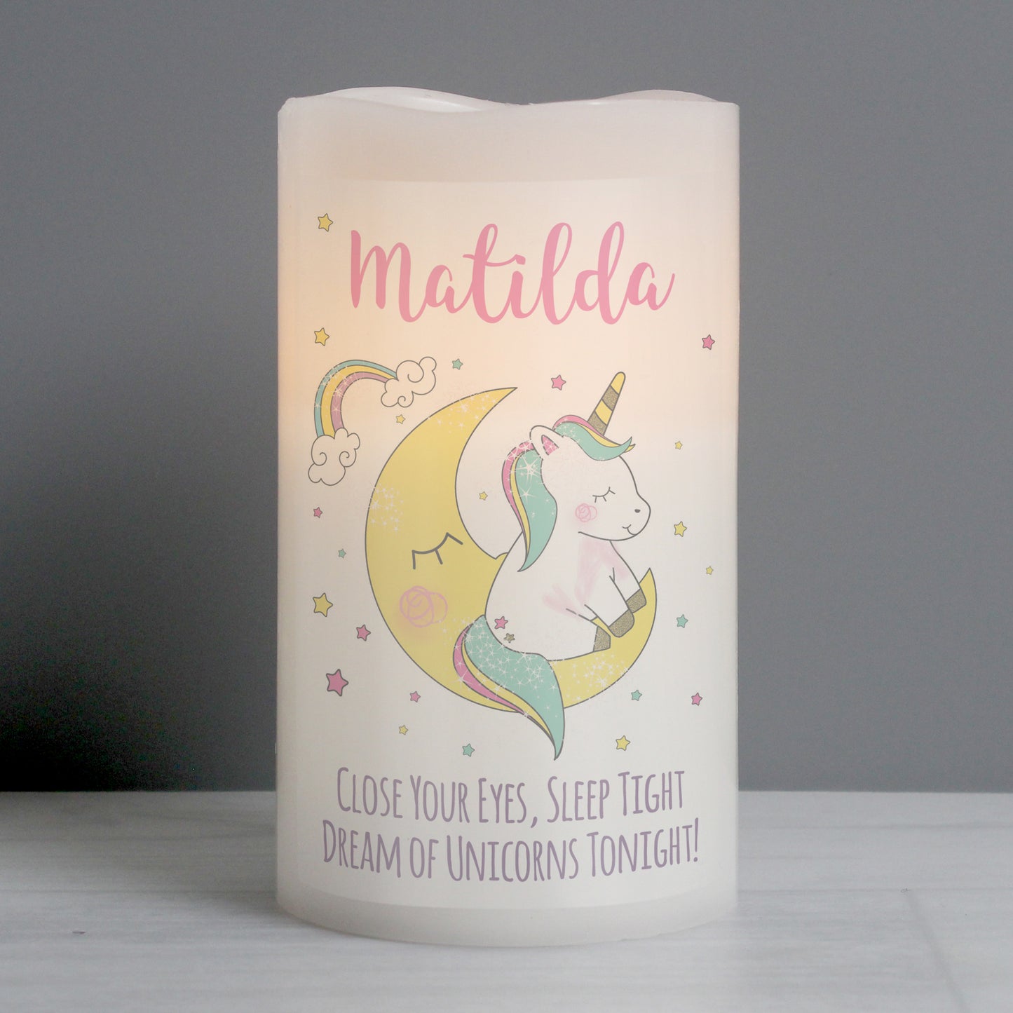 Personalised Baby Unicorn Nightlight LED Candle - image 5