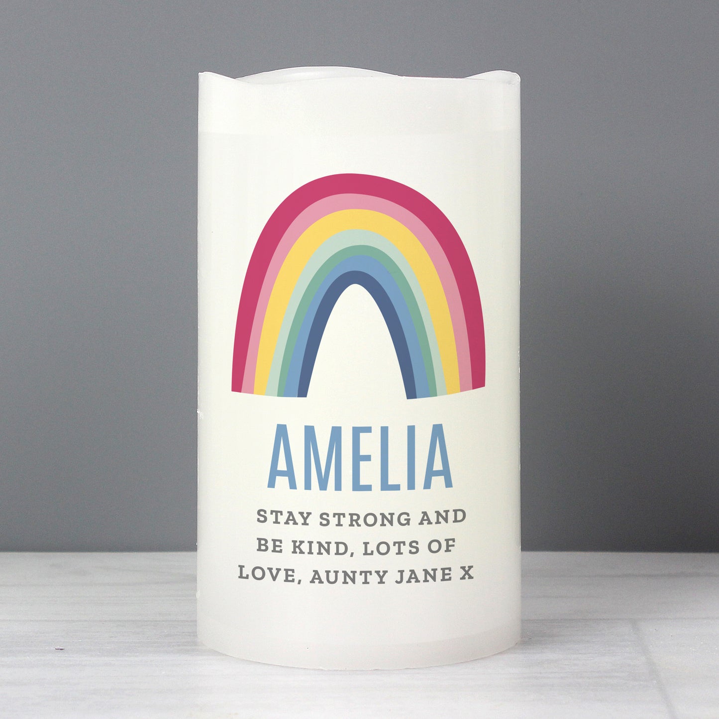 Personalised Rainbow LED Candle - image 4