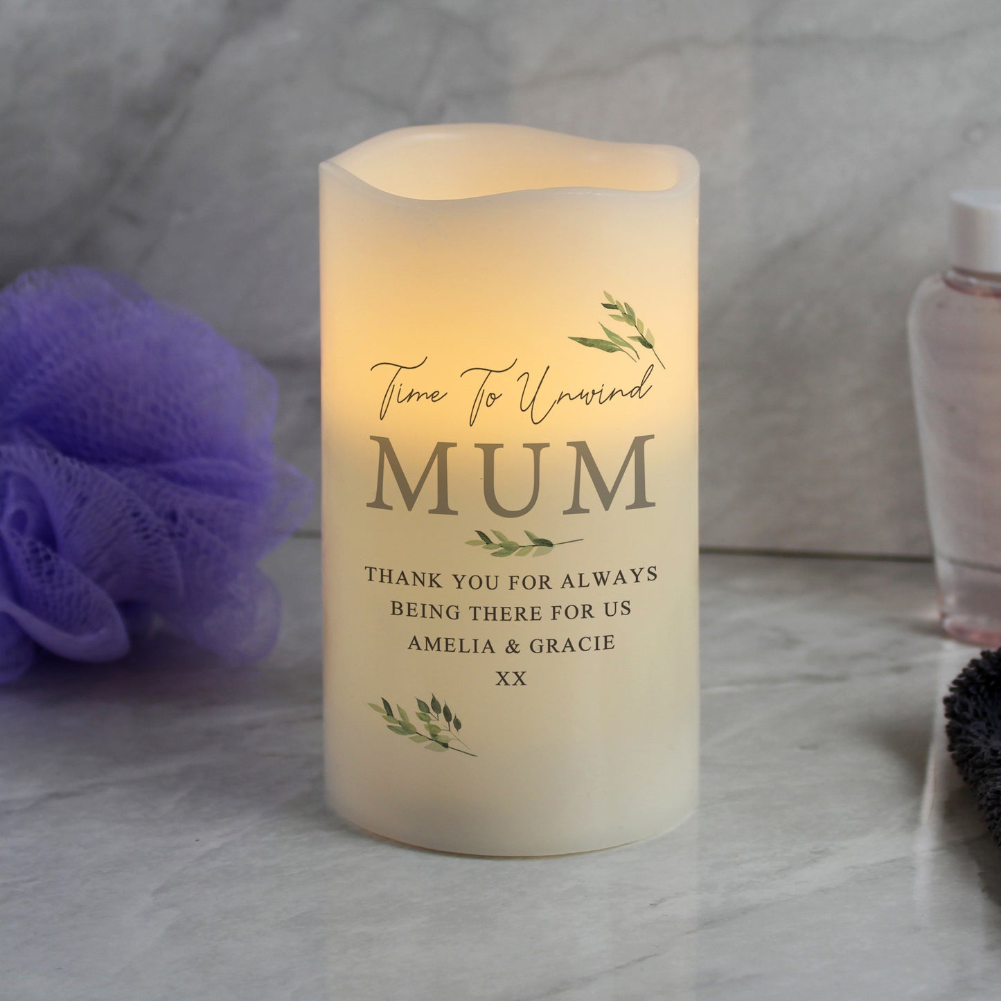 Personalised Botanical LED Candle from Heartfelt Gifts