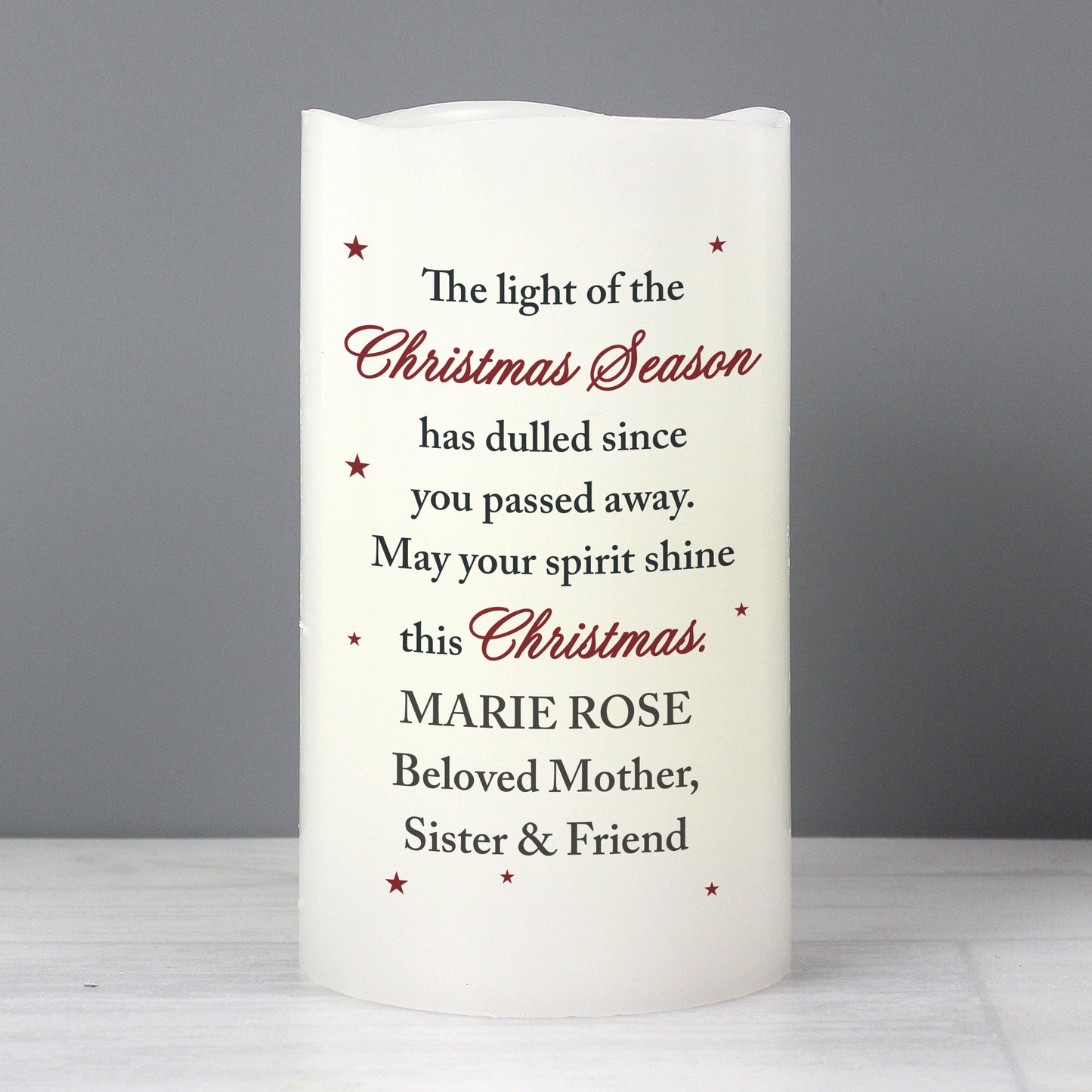 Personalised Christmas Season Memorial LED Candle - image 2