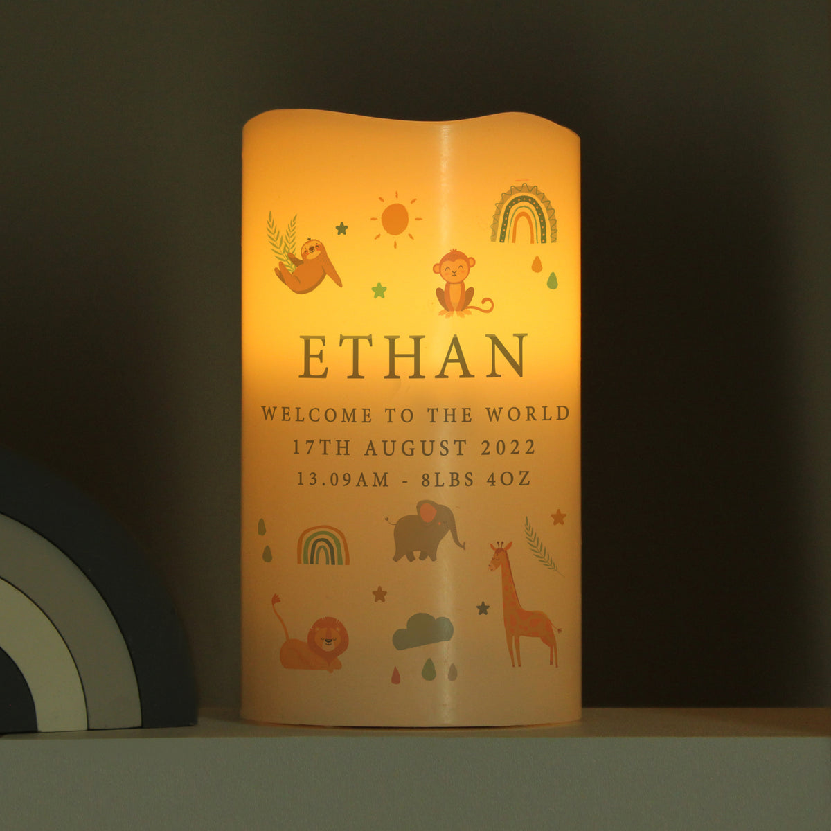 Personalised Safari Animals LED Candle - image 4