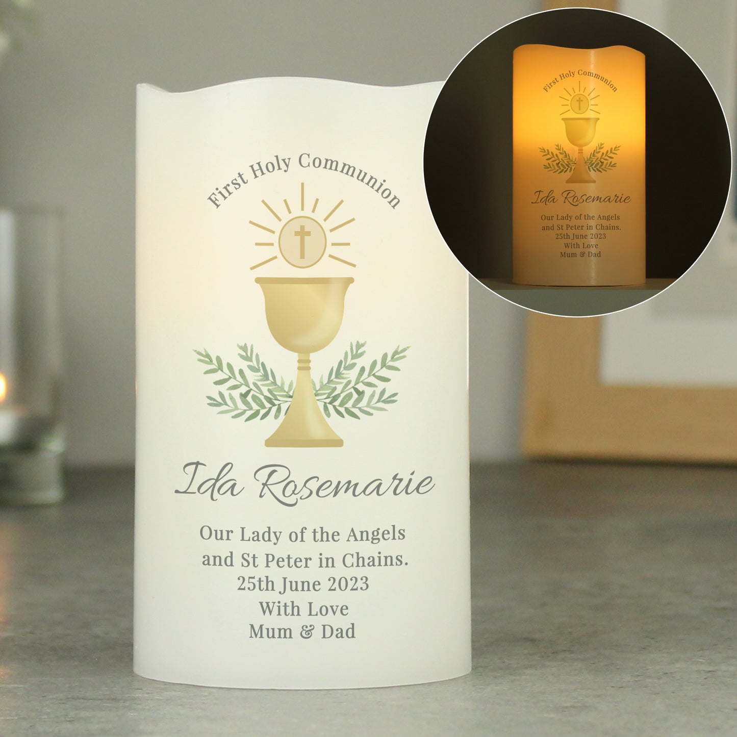 Personalised First Holy Communion LED Candle - image 2