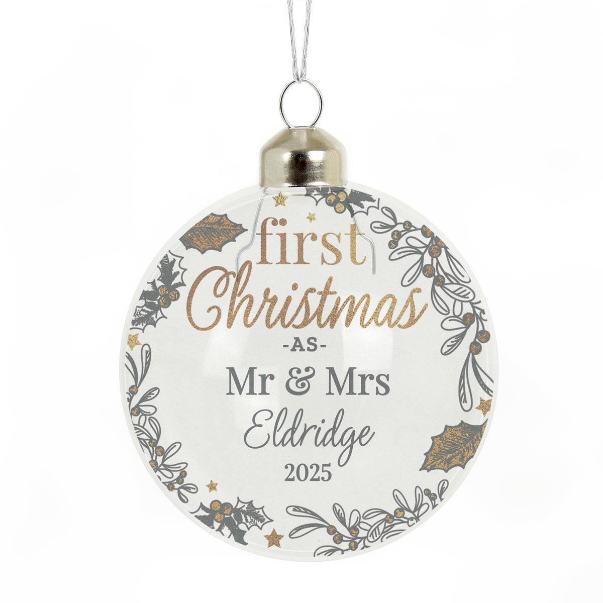Personalised First Christmas As... Glass Bauble - image 4