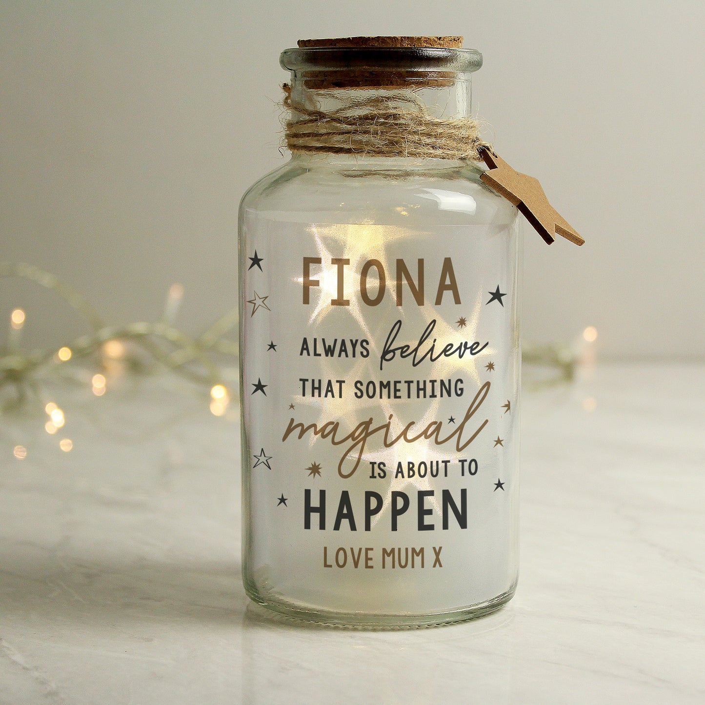 Personalised Magical Things Happen LED Glass Jar - image 2