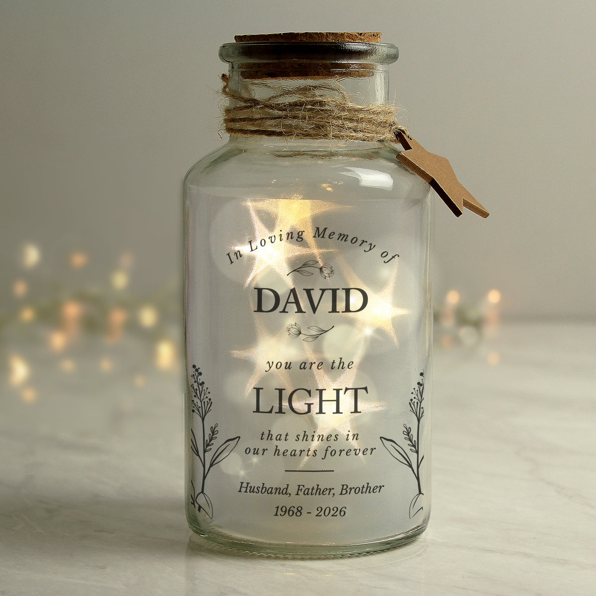 Personalised In Loving Memory LED Glass Jar - image 2