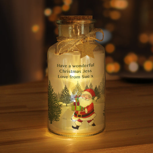 Personalised Santa LED Glass Jar - image 2