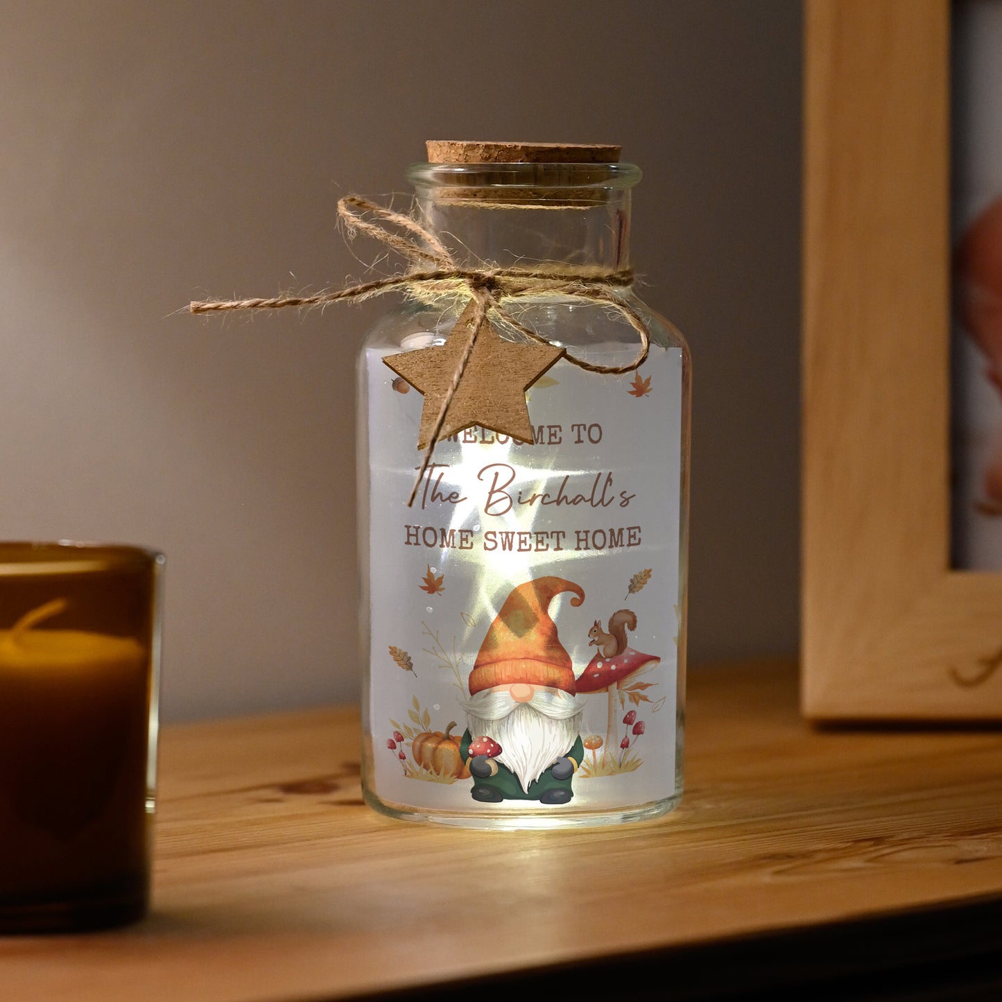Personalised Autumn Gonk LED Light Up Jar – Cosy Seasonal Glowing Home Gift - image 3