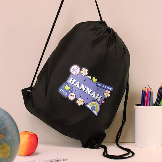 Personalised Good Vibes Black Kit Bag - image 2