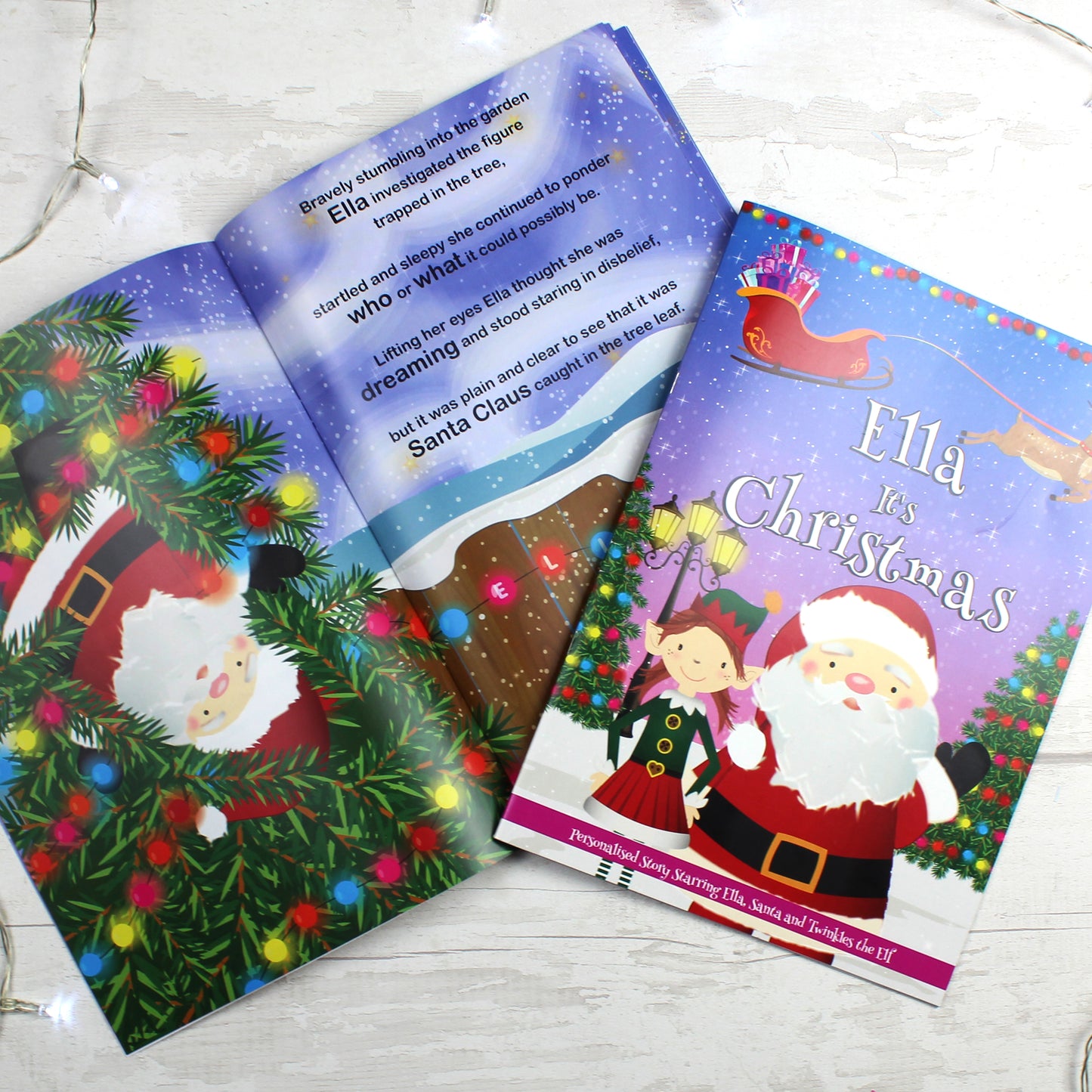 Personalised Girls ""It's Christmas"" Story Book, Featuring Santa and his Elf Twinkles - image 7
