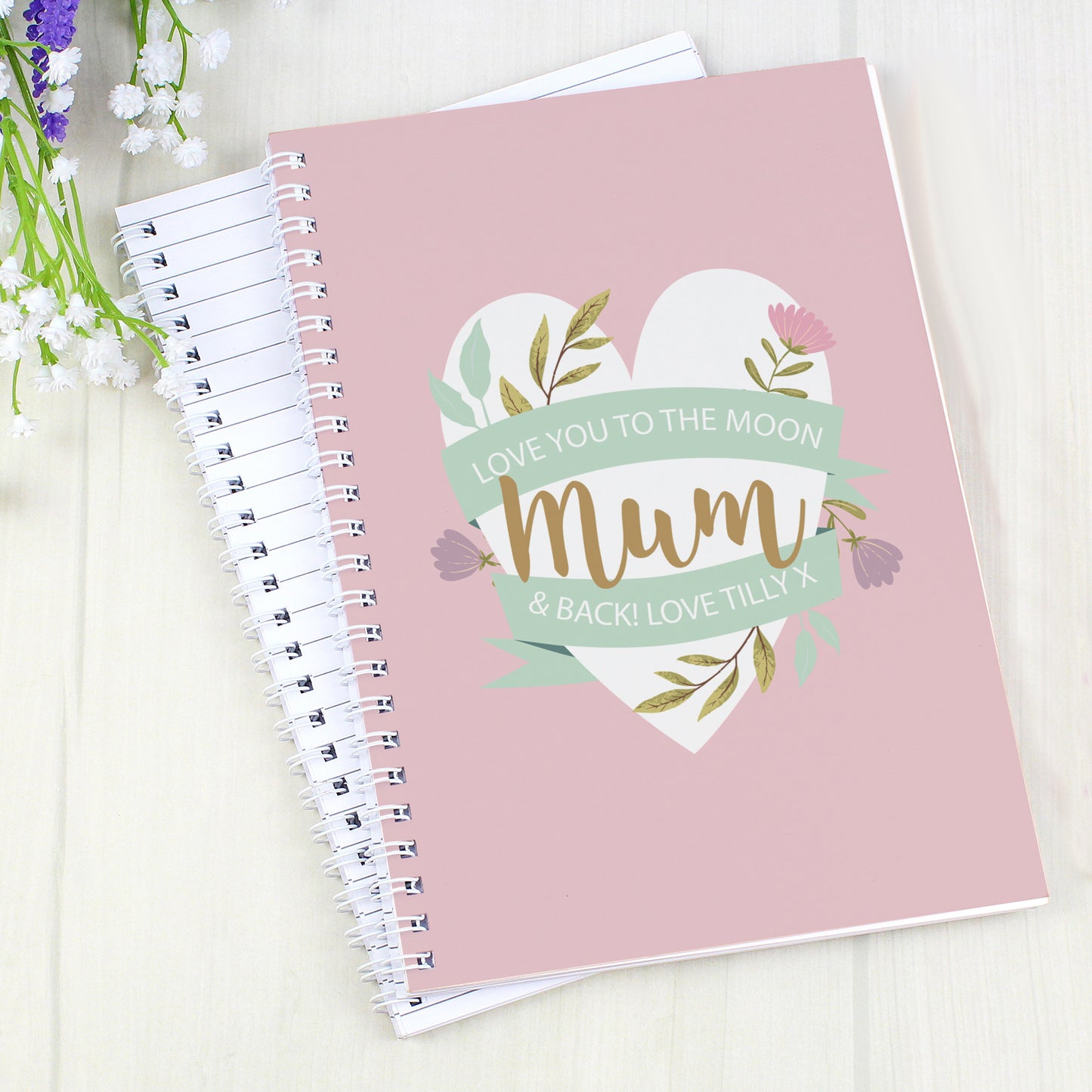 Personalised Floral Heart A5 Notebook - image 5