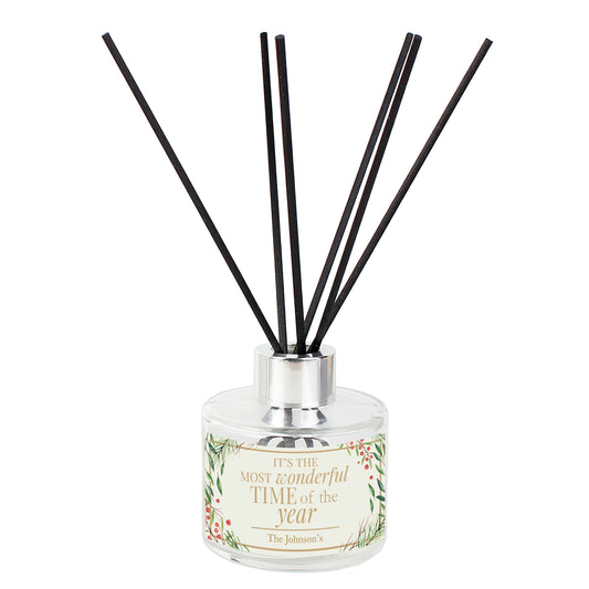 Personalised 'Wonderful Time of The Year' Christmas Reed Diffuser - image 2